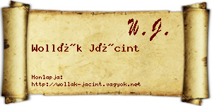 Wollák Jácint névjegykártya